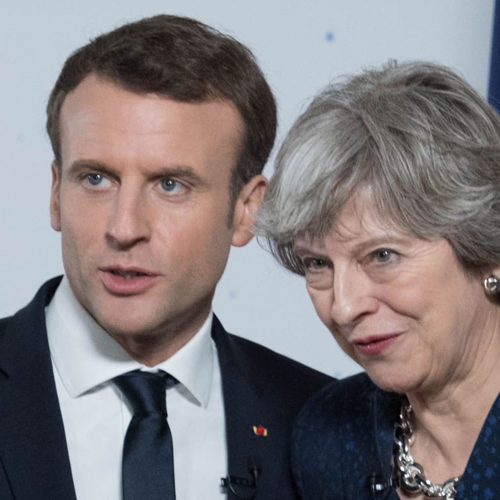 <p>Britain’s Prime Minister Theresa May and France’s President Emmanuel Macron at a joint press conference in January 2018.</p>
