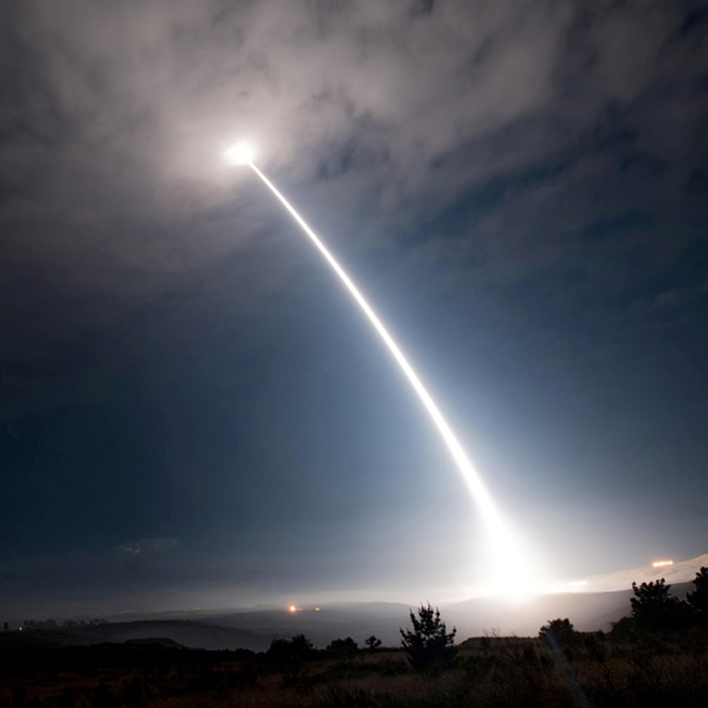<p>An unarmed Minuteman III intercontinental ballistic missile launches during an operational test at Vandenberg Air Force Base, California, August 2, 2017.</p>
