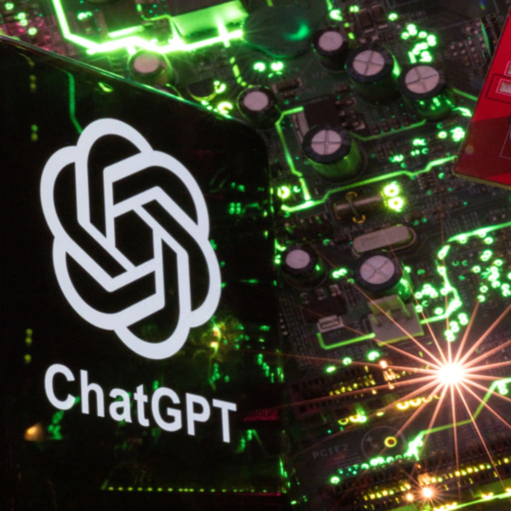 <p>ChatGPT logo overlayed on a green circuit board</p>
