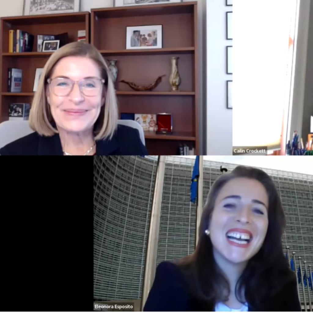 Cailin Crockett, Eleonora Esposito, and Linda Robinson speak about the Digital Services Act and measures to eliminate online gender-based violence