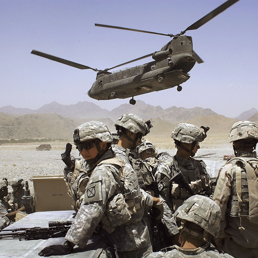 American soldiers in Afghanistan during a military operation