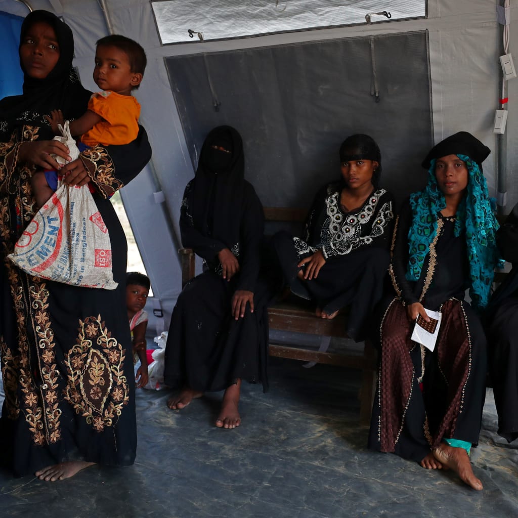 <p>Rohingya refugees at a women’s clinic in Balukhali refugee camp near Cox’s Bazar, Bangladesh. October 23, 2017. </p>
