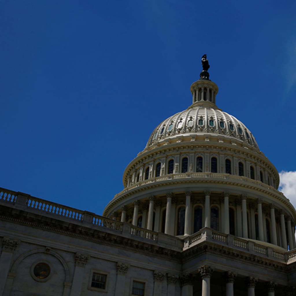 American flag and the capital