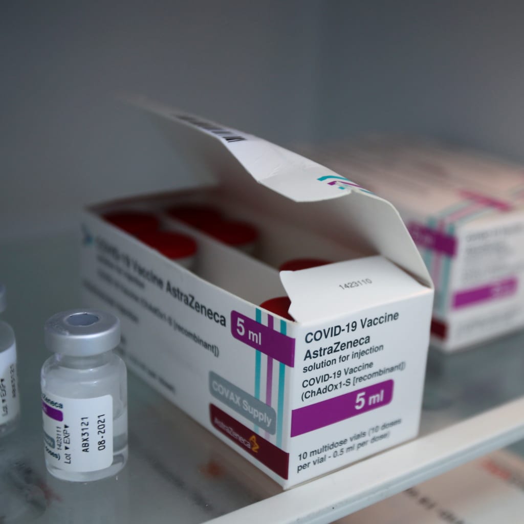 Boxes of AstraZeneca's COVID-19 vaccine