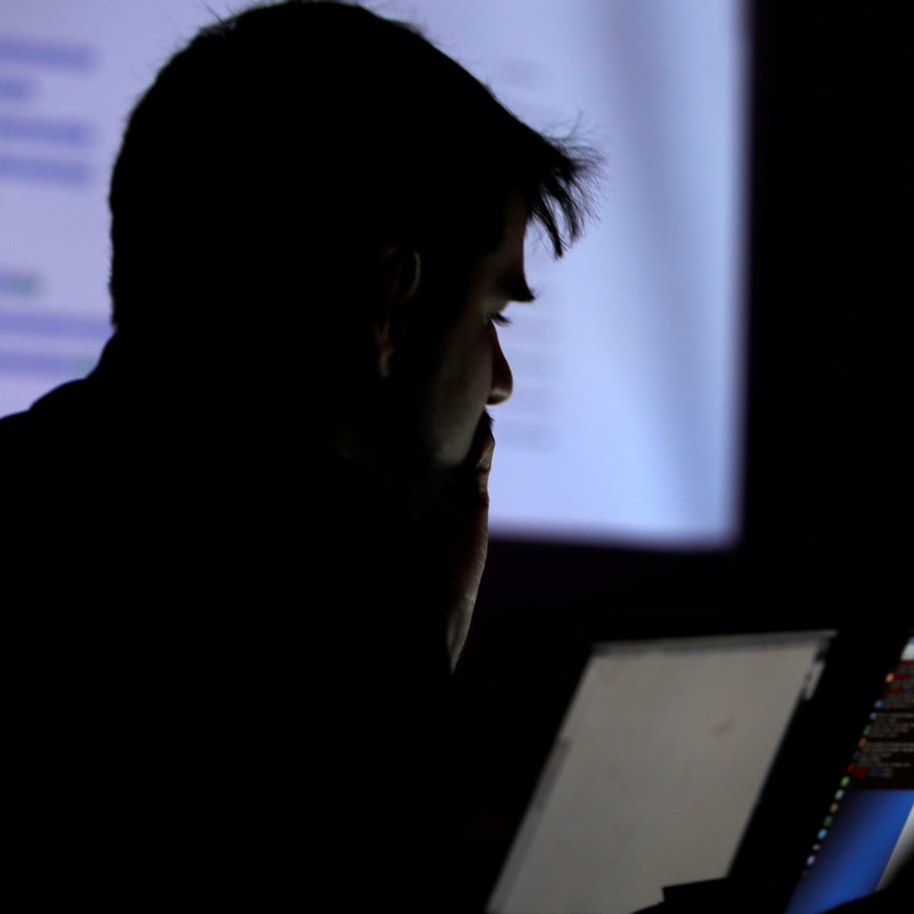<p>A man at the Def Con hacker convention in Las Vegas.</p>