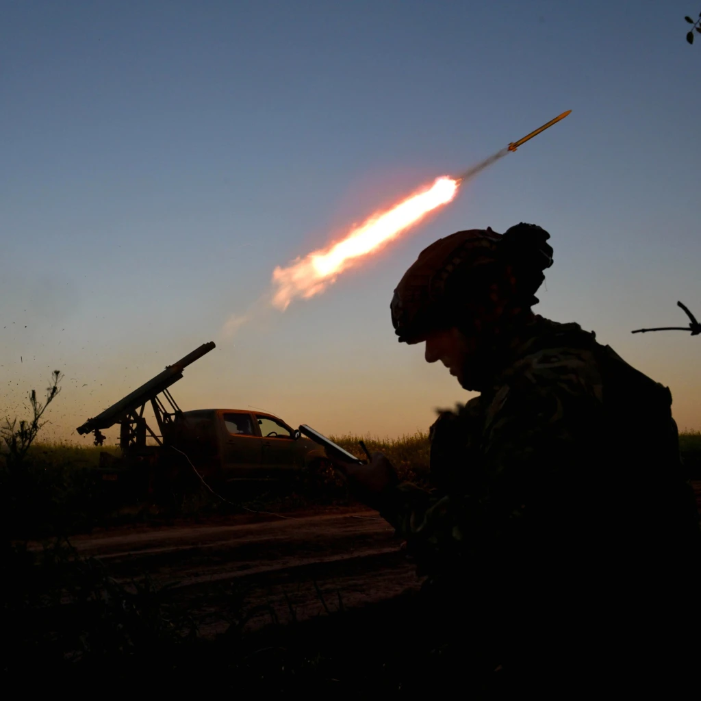 <p>A Ukrainian artilleryman uses a portable rocket launcher in Ukraine’s Zaporizhzhia region on May 23, 2025.</p>
