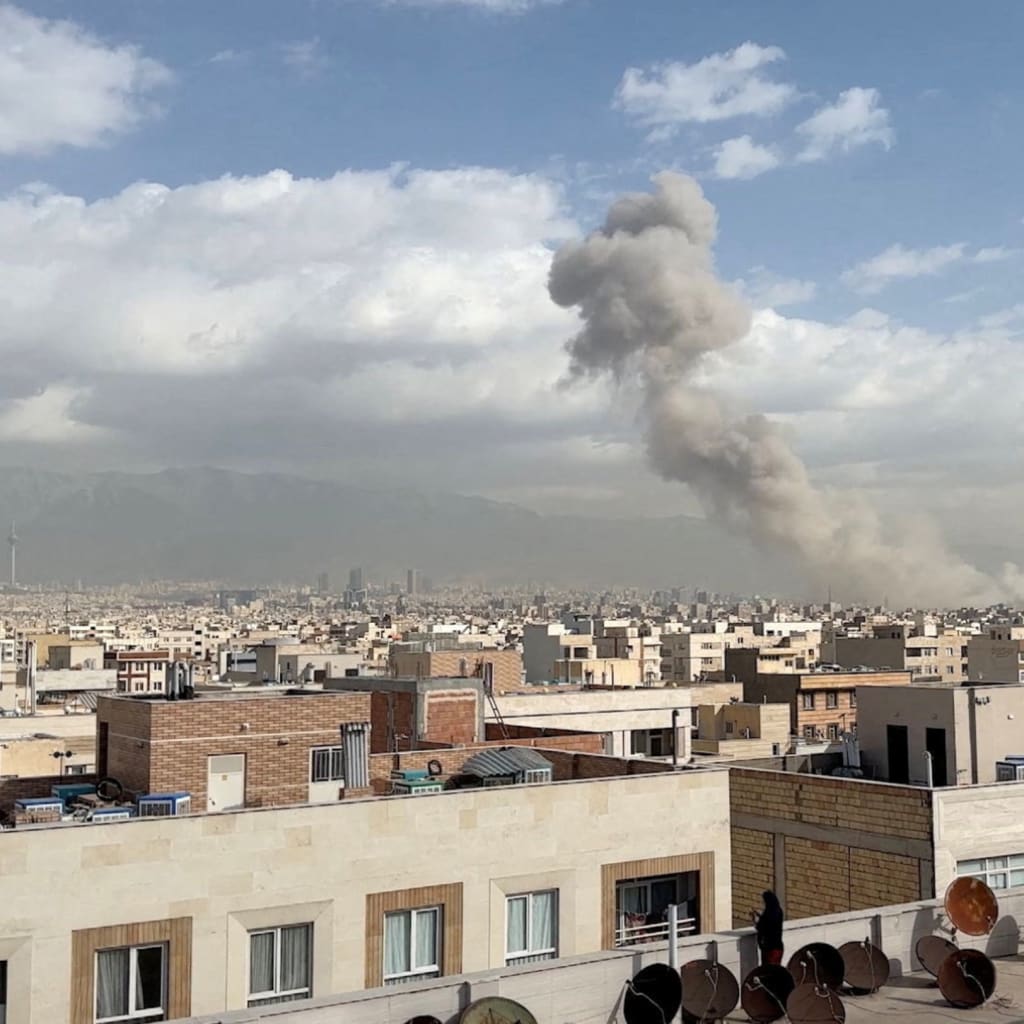 <p>In a screen grab from a video, smoke rises following an explosion in Tehran, Iran, February 28, 2026.</p>
