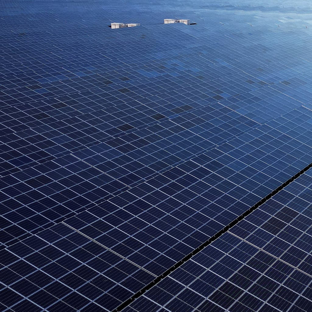 Solar panels of Germany's largest solar park.