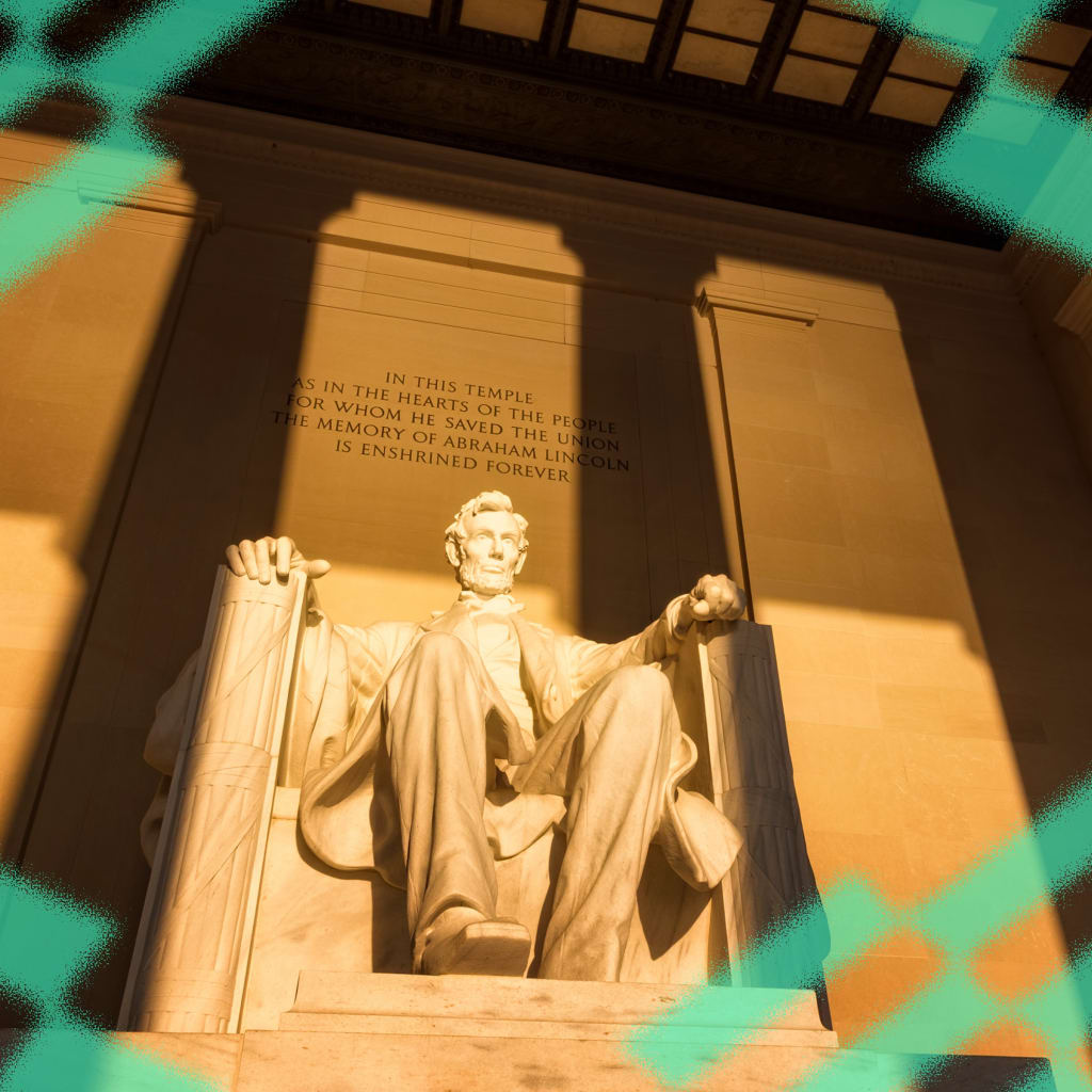 Lincoln Memorial in Washington, D.C. at sunrise.