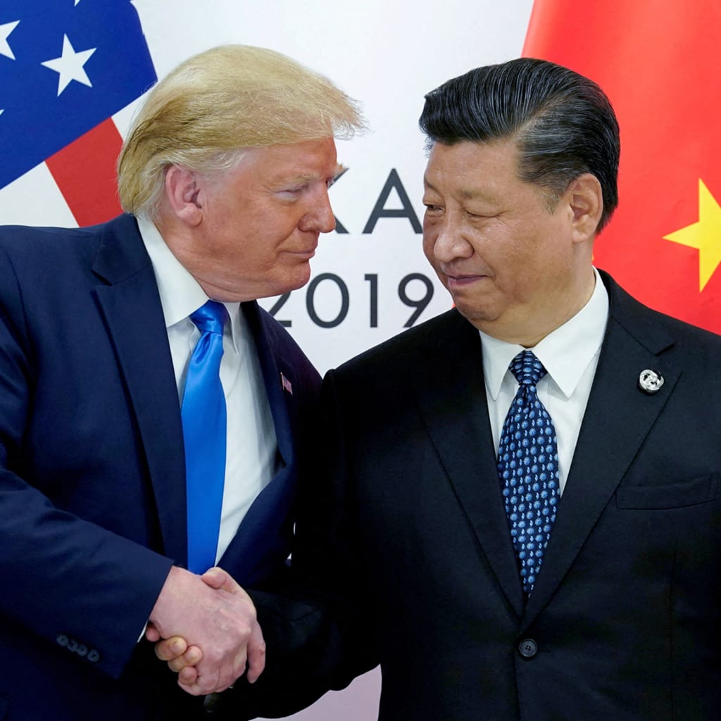 <p>U.S. President Donald Trump meets with China’s President Xi Jinping at the start of their bilateral meeting at the G20 leaders summit in Osaka, Japan, June 29, 2019. </p>
