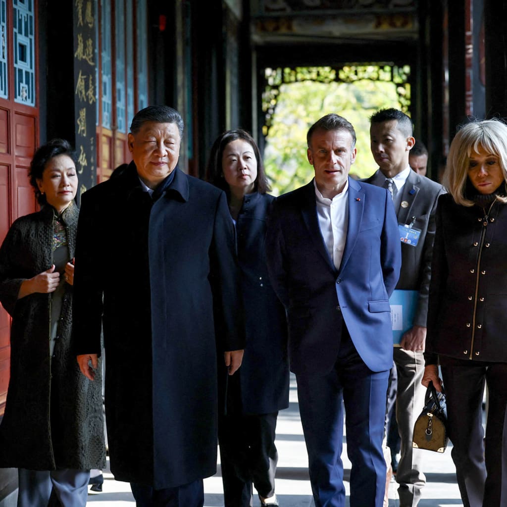 French President Macron visits China.