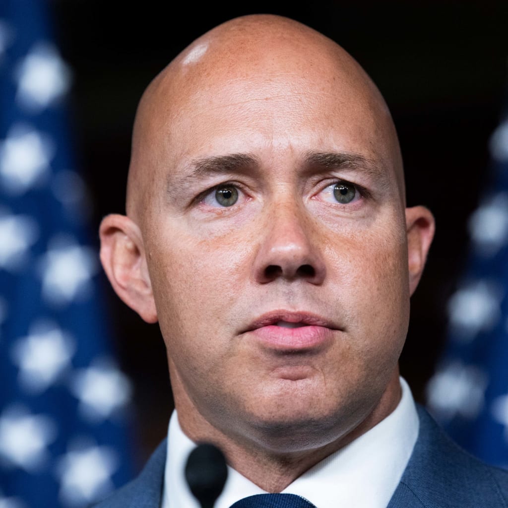Rep. Brian Mast, R-Fla., conducts a news conference with House Republicans in the Capitol Visitor Center after a briefing by administration leaders on the U.S. withdrawal from Afghanistan.