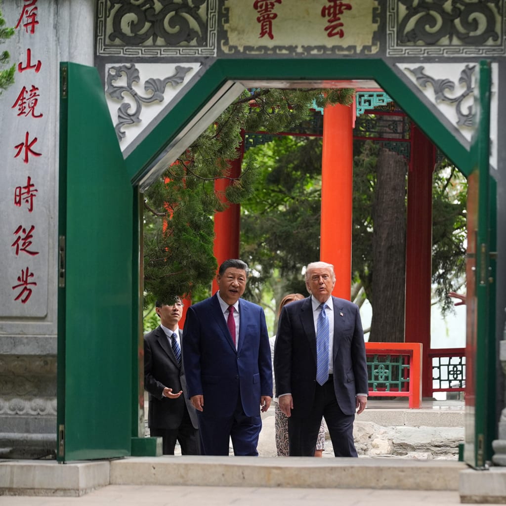 <p>U.S. President Donald Trump and Chinese President Xi Jinping in Beijing, May 15, 2025.</p>