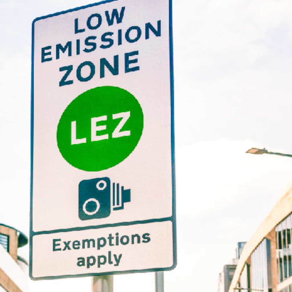 a low emission zone road sign