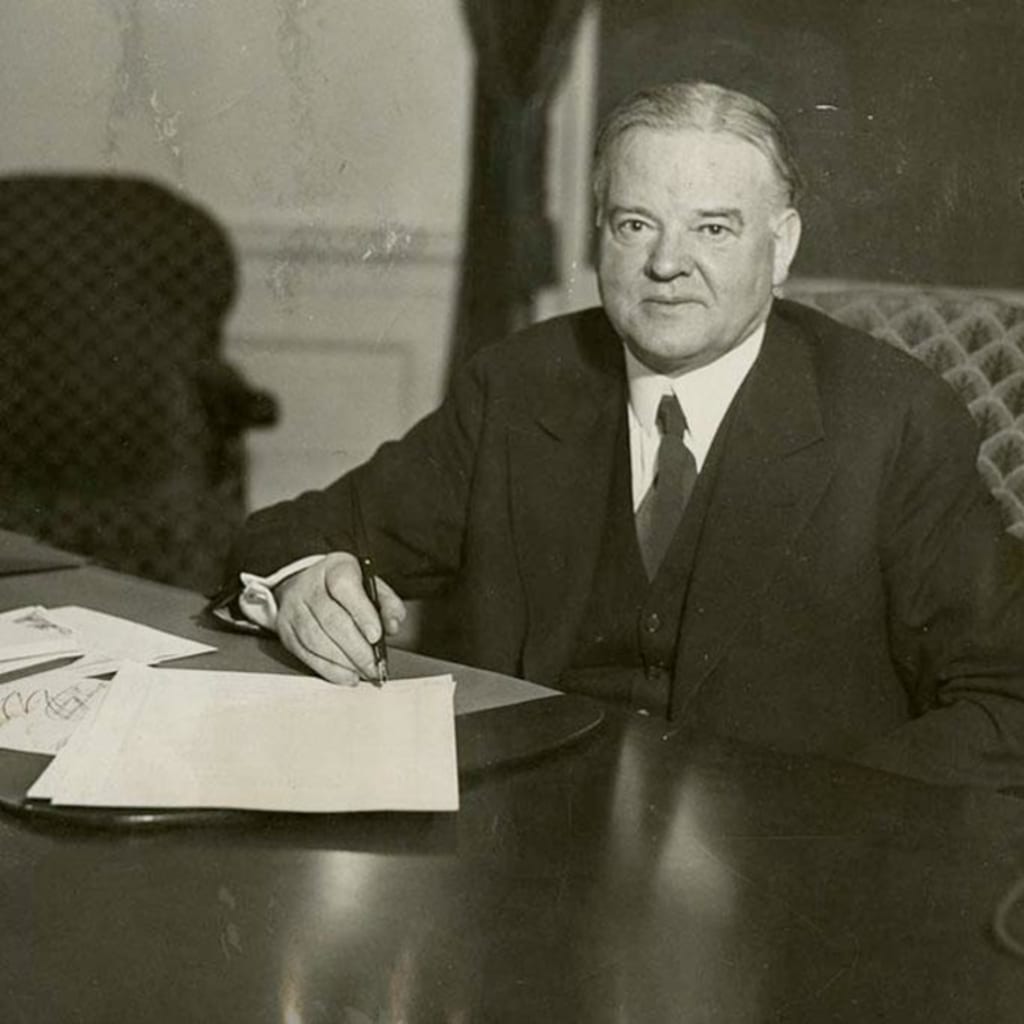 <p>President Herbert Hoover at his desk in the White House, December 20, 1930.</p>
