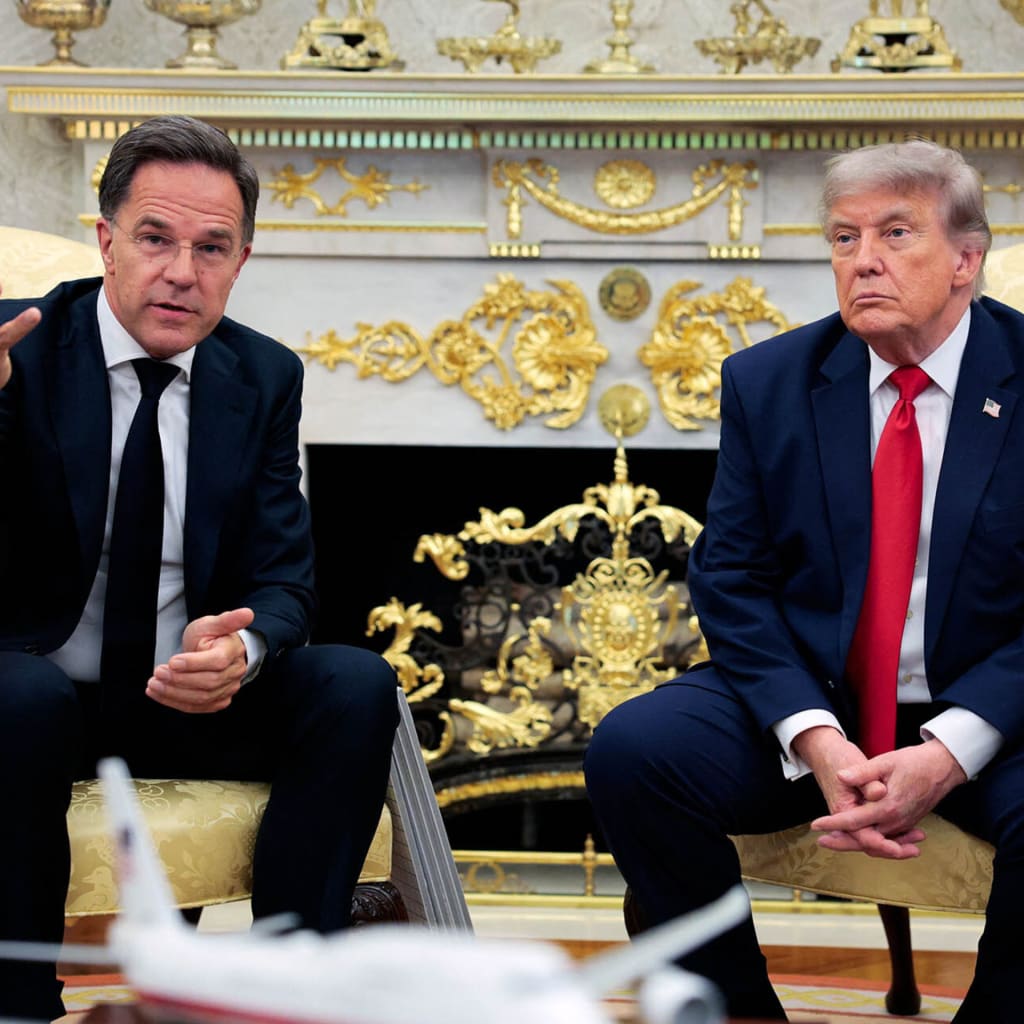 <p>President Donald Trump participates in a meeting with NATO Secretary-General Mark Rutte in the Oval Office at the White House in Washington, DC, on June 24, 2026.</p>
