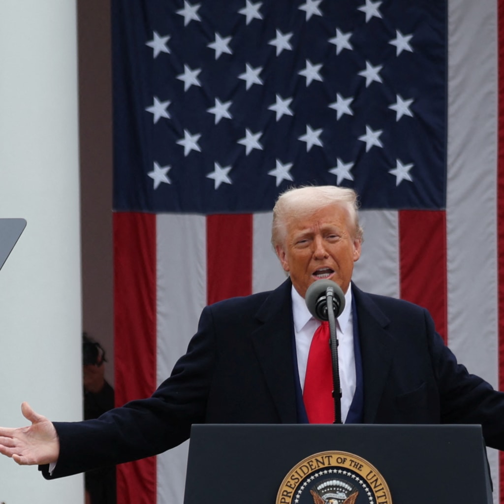 <p>U.S. President Donald Trump delivers remarks on tariffs in the Rose Garden at the White House in Washington, DC, April 2, 2025. </p>