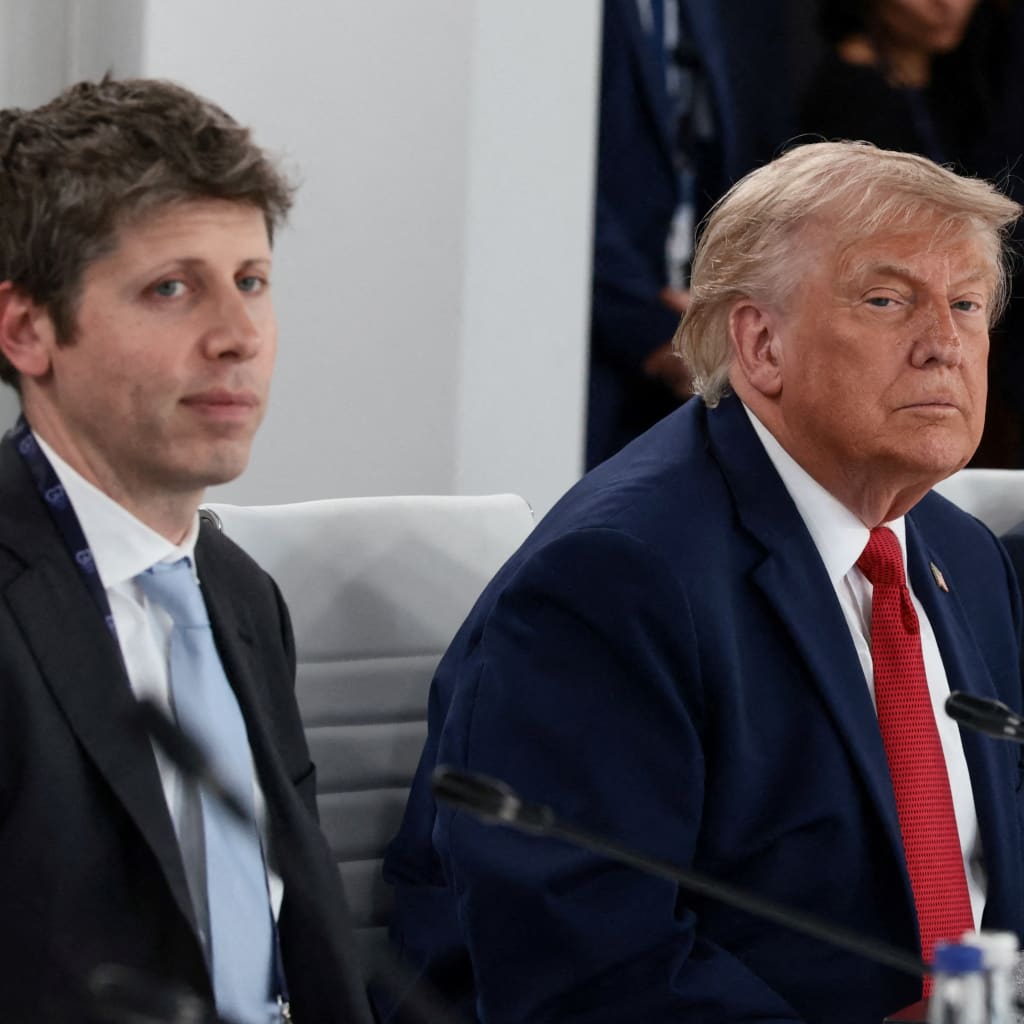 U.S. President Donald Trump, OpenAI CEO Sam Altman and Google DeepMind CEO Demis Hassabis attend a working lunch with G7 leaders, G7 outreach partners and global tech CEOs on innovation and AI during the G7 Summit in Evian-les-Bains, France on June 17, 2026.
