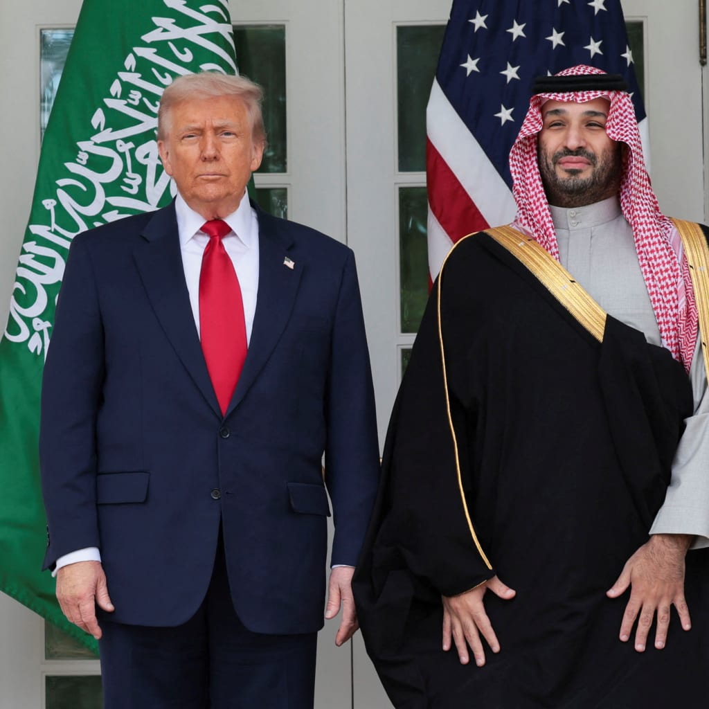 <p>U.S. President Donald Trump and Saudi Crown Prince Mohammed bin Salman pose for a picture at the White House in Washington, DC, on November 18, 2025.</p>