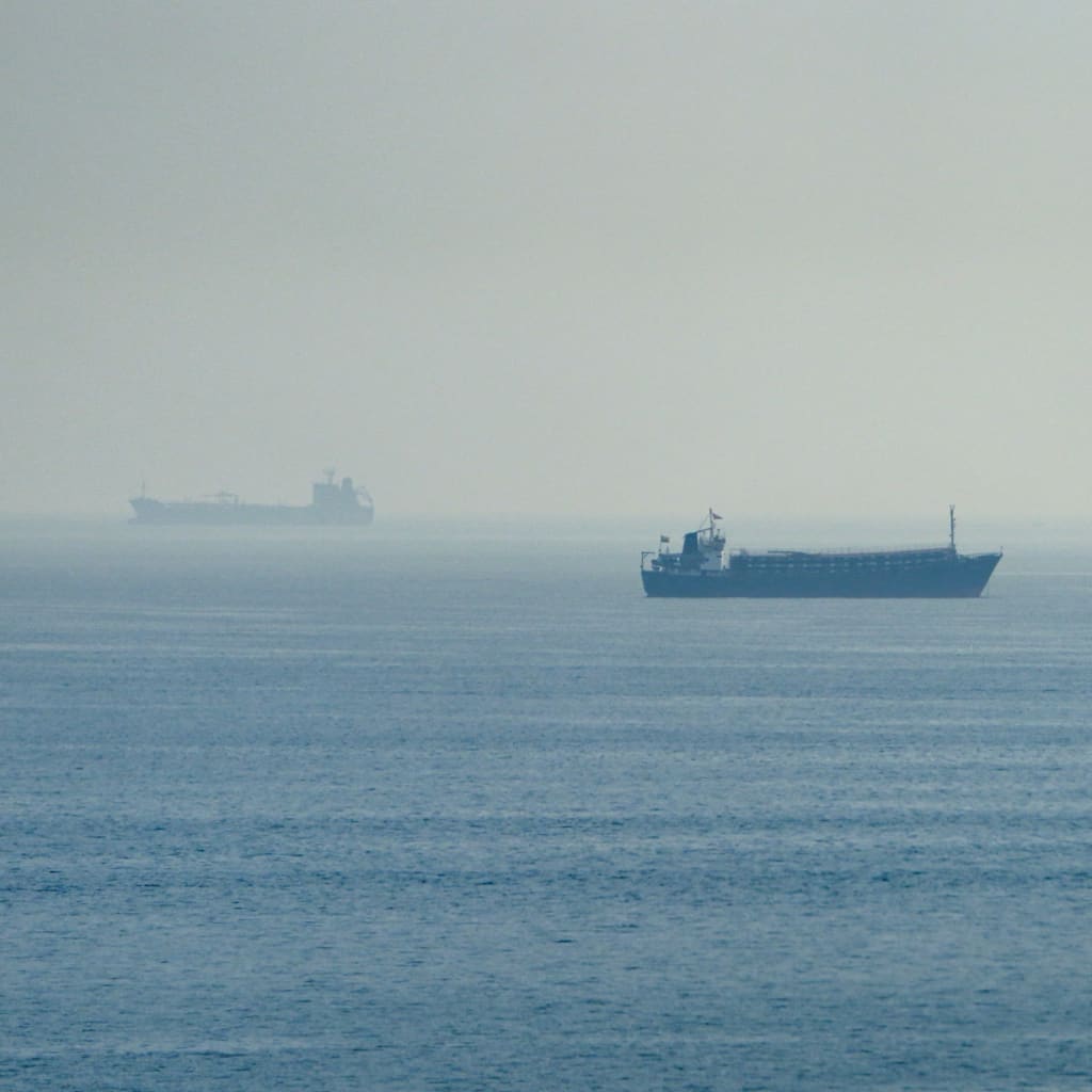 <p>Vessels in the Strait of Hormuz, as seen from Musandam, Oman, July 31, 2026. </p>
