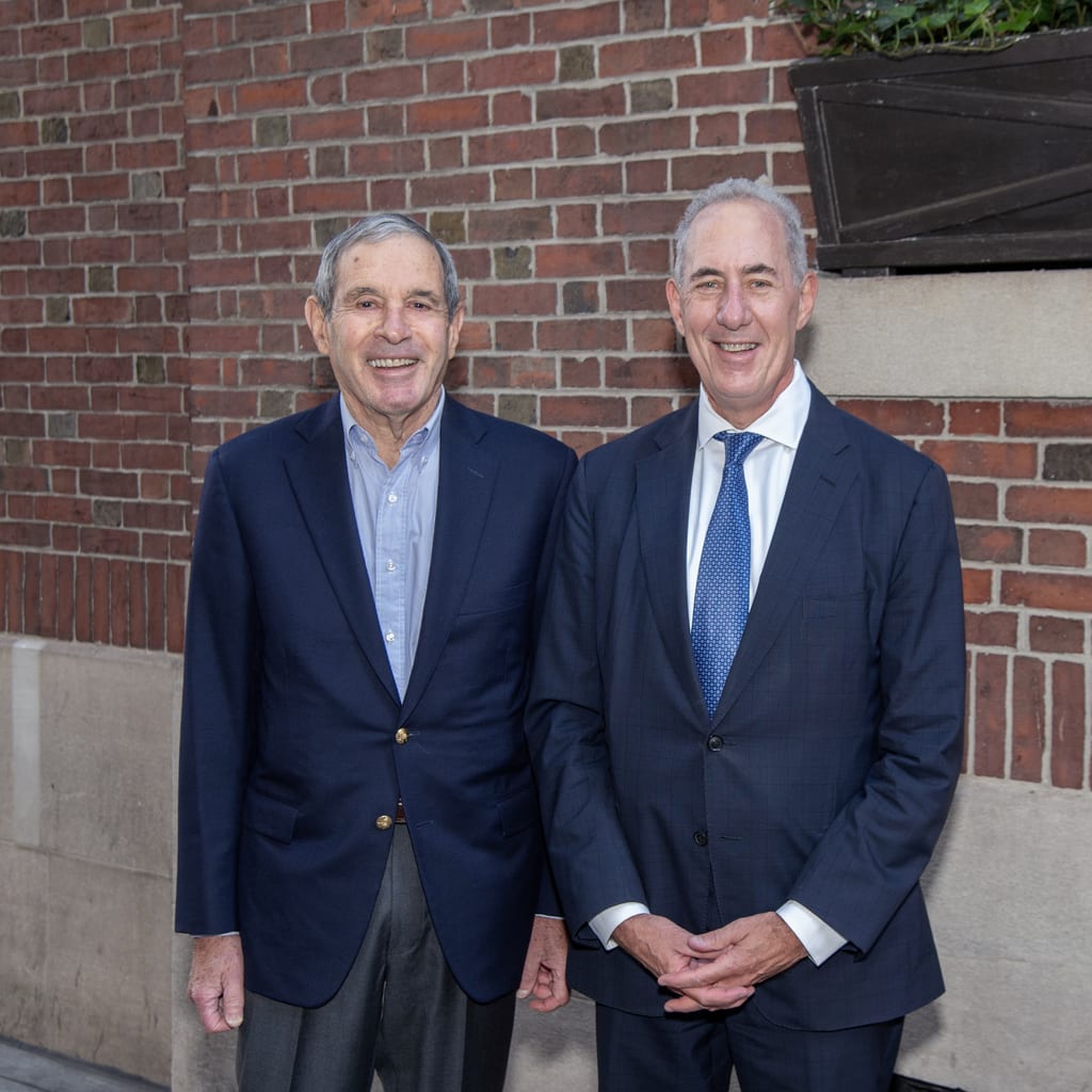 <p>Ed Wachenheim, whose gift established the Wachenheim Center for Peace and Security, and CFR President Michael Froman pose for a picture.</p>