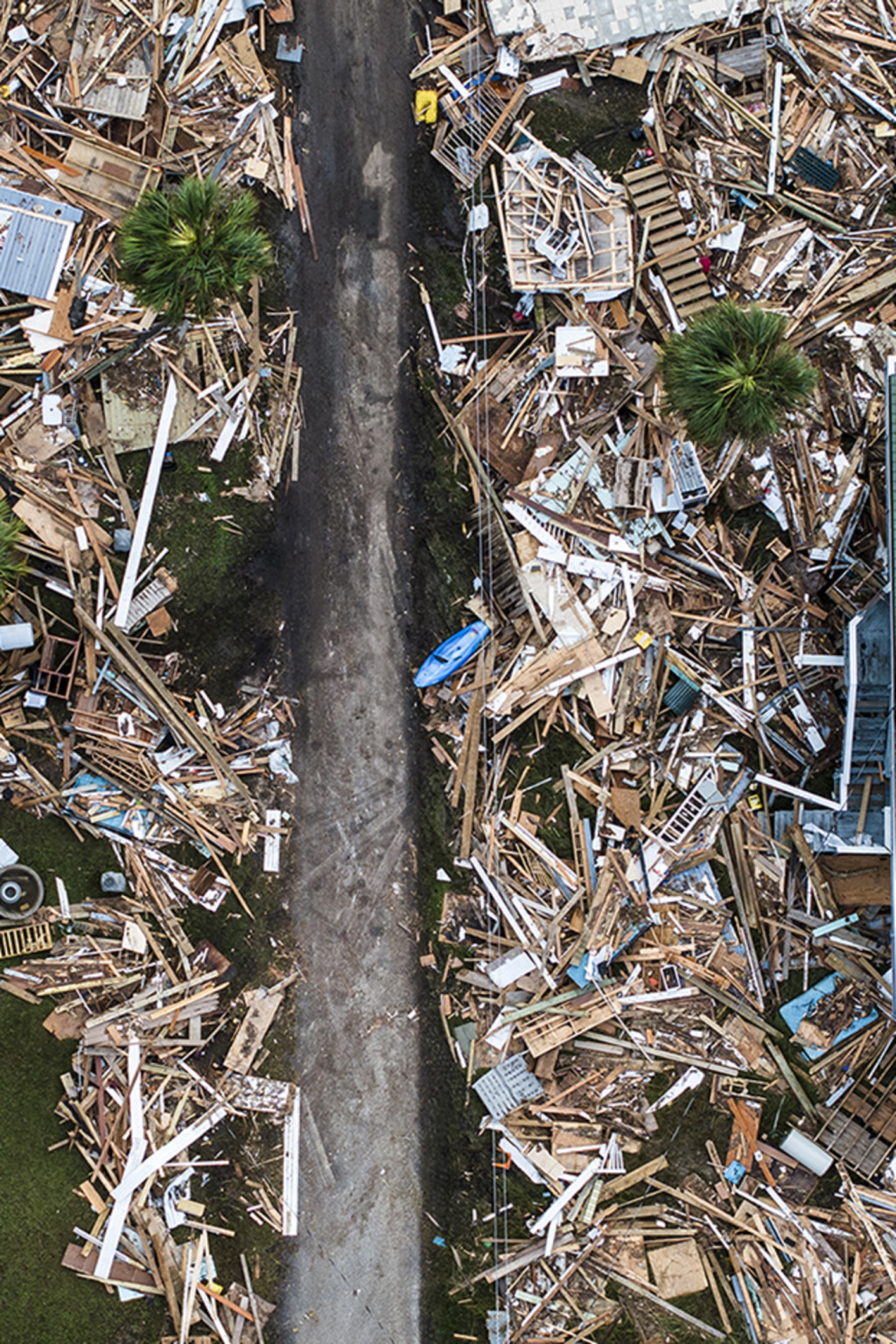<p>An aerial view of damaged houses in Horseshoe Beach, Florida, after Hurricane Helene.</p>