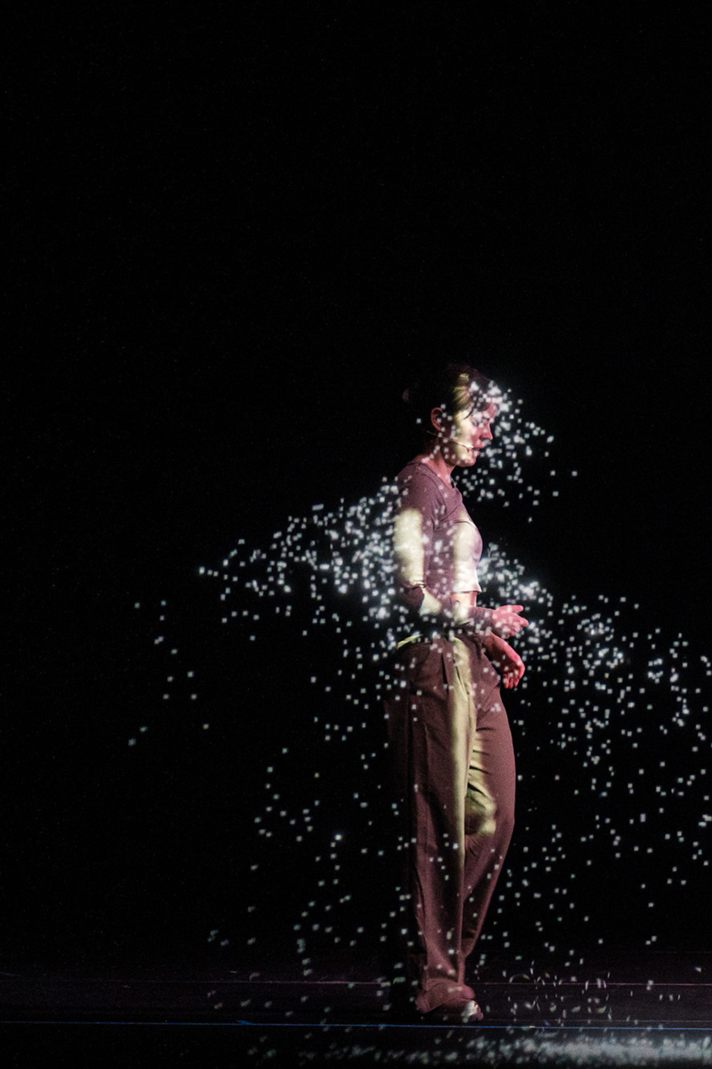 <p>An actor performs with an AI model in Madrid, Spain.</p>
