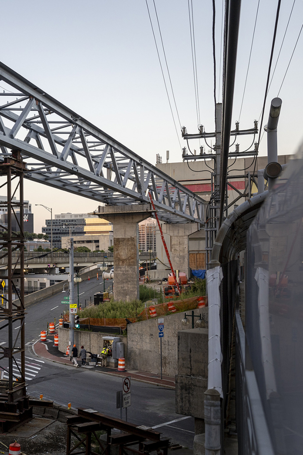<p>Construction of a federally funded bridge in Stamford, Connecticut.</p>
