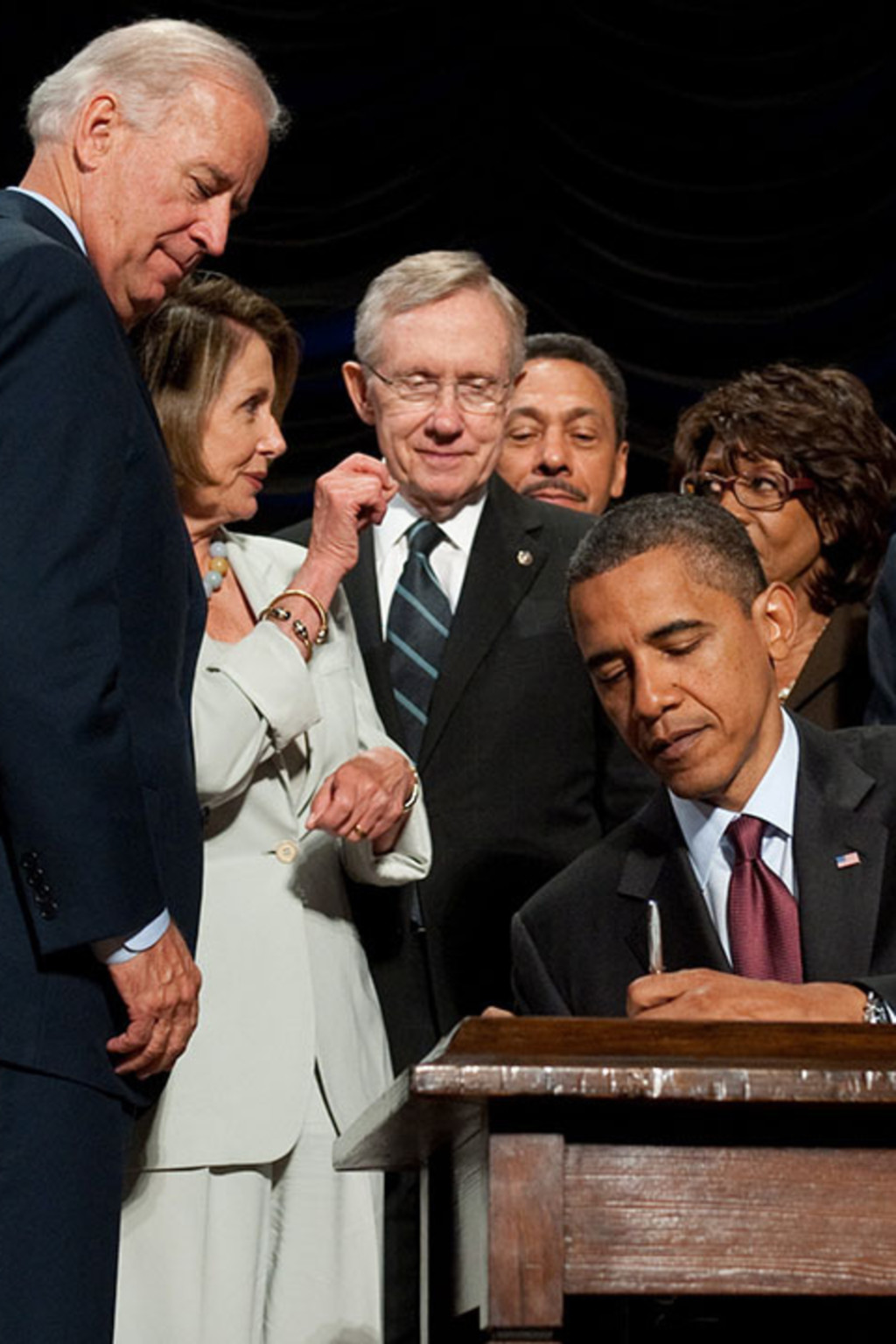 <p>Former U.S. President Barack Obama signs the Dodd-Frank Act in 2010.</p>
