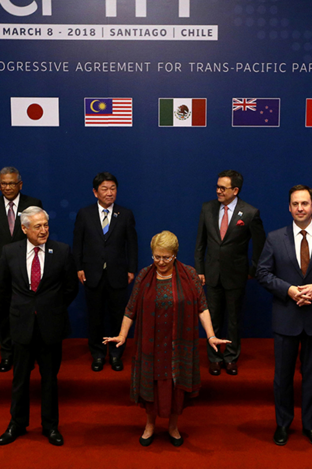 <p>Remaining members of the TPP gather at the signing agreement ceremony in Santiago, Chile, in March 2018.</p>

