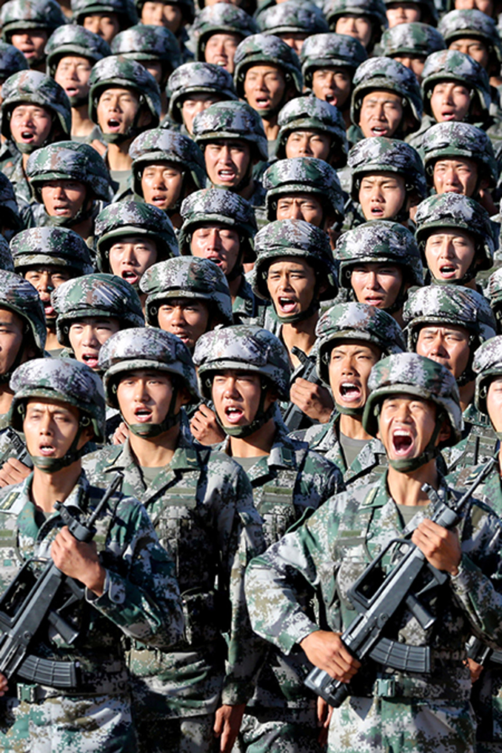 <p>PLA soldiers prepare for a military parade in 2017.</p>
