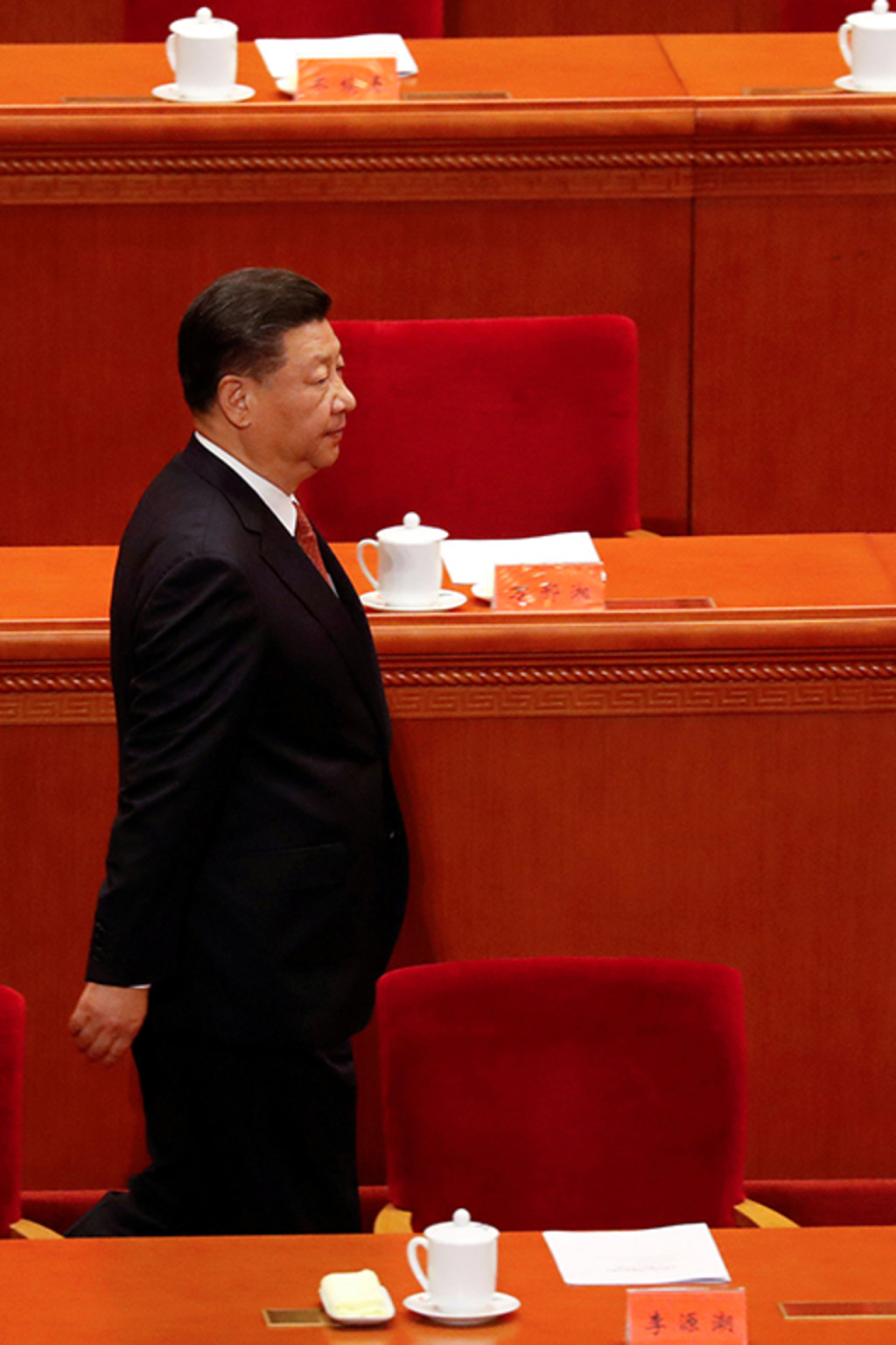<p>Chinese President Xi Jinping arrives at the Great Hall of the People in Beijng to celebrate the ninetieth anniversary of the People’s Liberation Army, August 1, 2017.</p>
