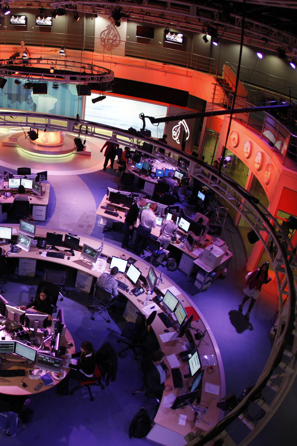 <p>Al Jazeera English covers the 2011 Arab uprisings at its Doha headquarters.</p>
