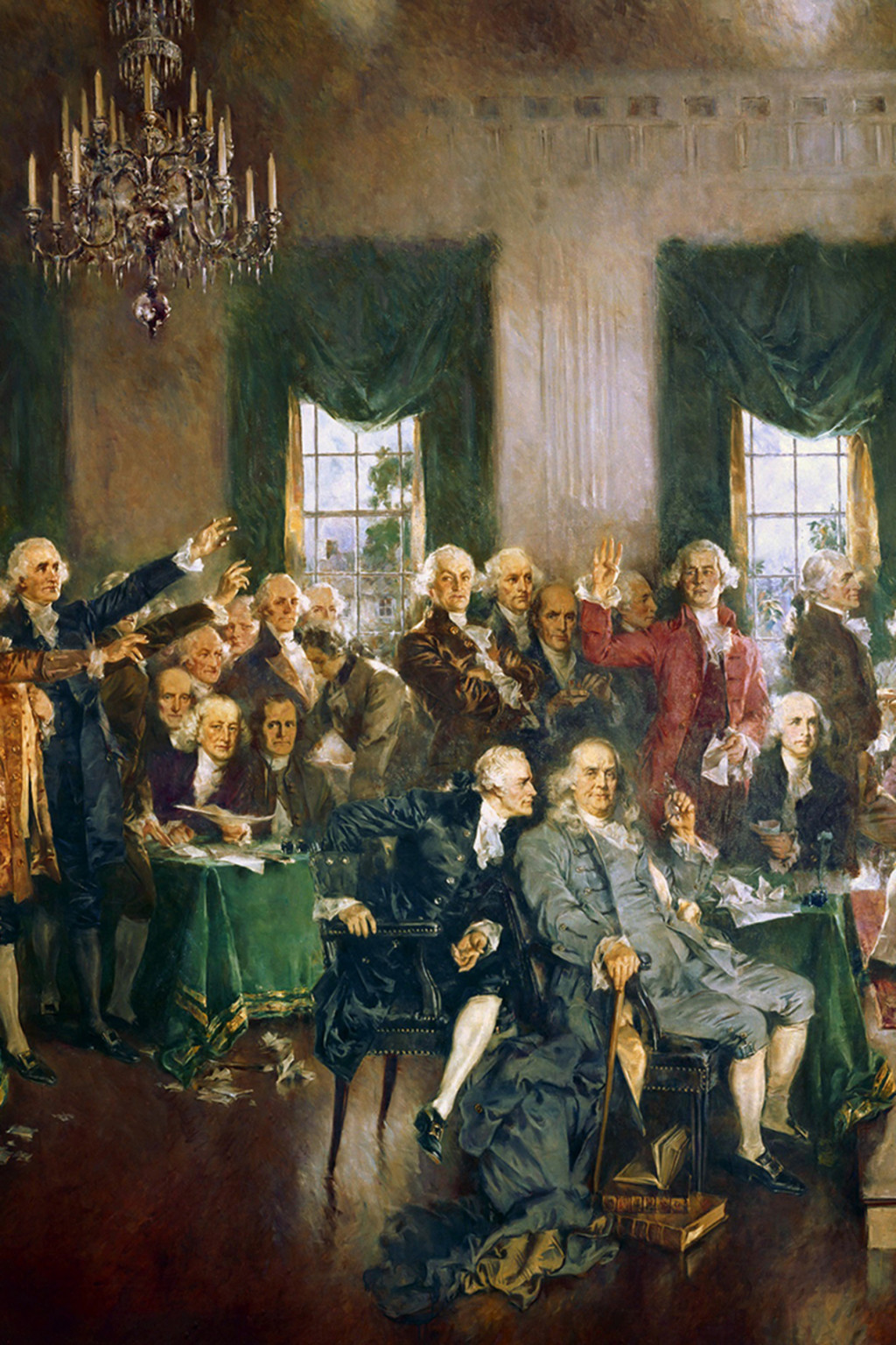 <p>Scene at the Signing of the Constitution of the United States by Howard Chandler Christy.</p>
