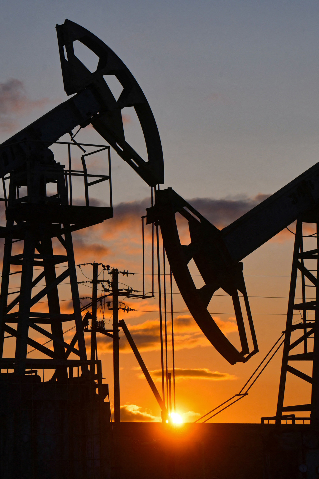 A view shows oil pump jacks outside Almetyevsk