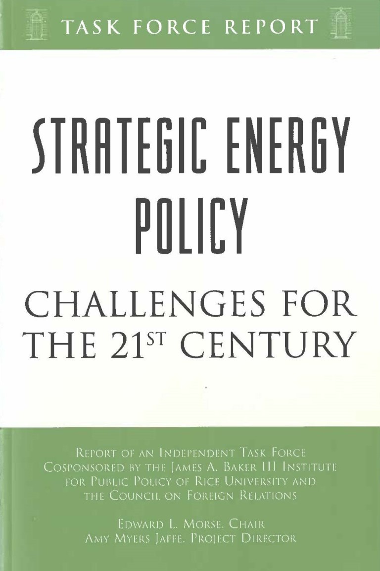 Strategic Energy Policy Challenges for the 21st Century | Council on ...