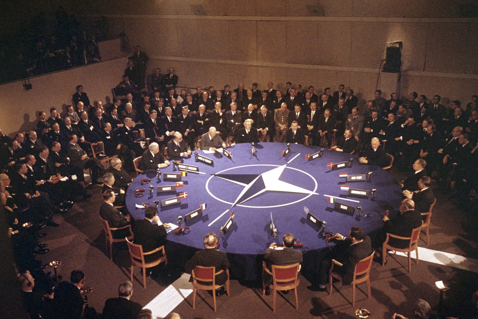 President David Dwight Eisenhower During A Conference Of Nato