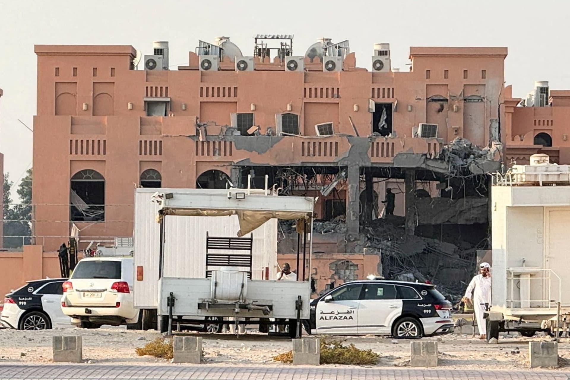 <p>A damaged building, following an Israeli attack on Hamas leaders, according to an Israeli official, in Doha, Qatar, September 9.</p>
