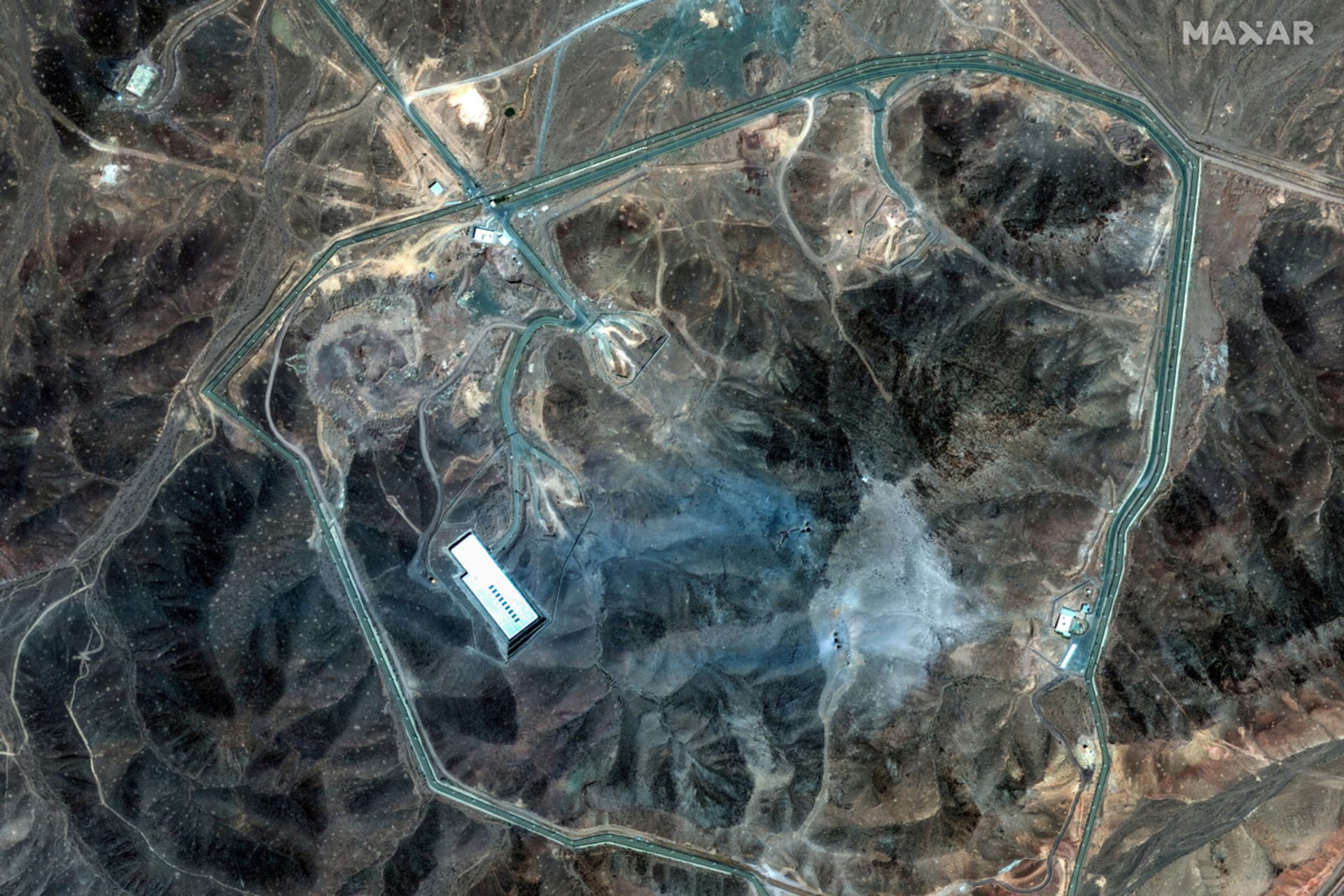 <p>A satellite shows an overview of Fordow underground complex on June 22 in the aftermath of an overnight U.S. strike on the nuclear facility. </p>
