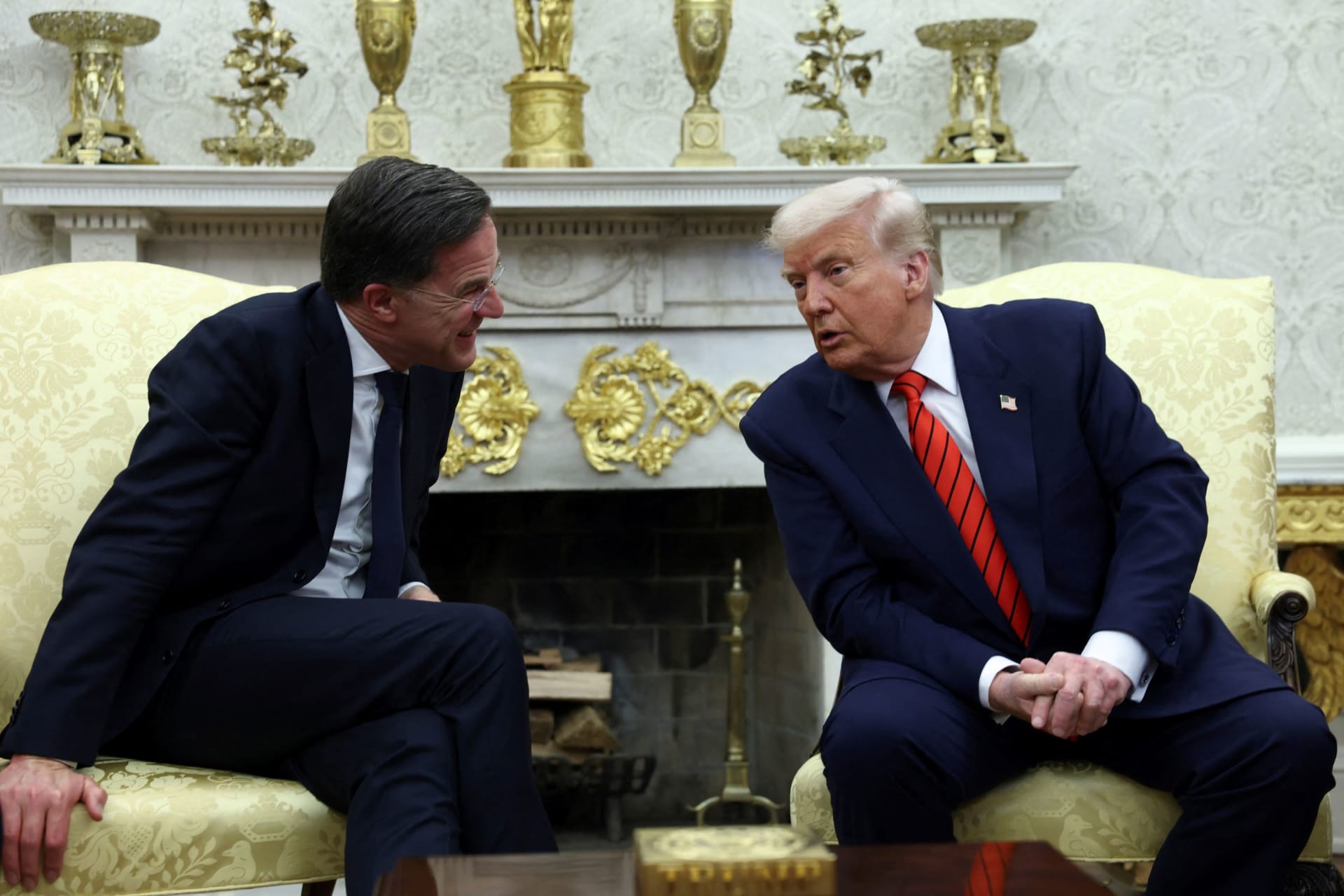 <p>U.S. President Donald Trump meets NATO Secretary General Mark Rutte at the White House in Washington, D.C.</p>
