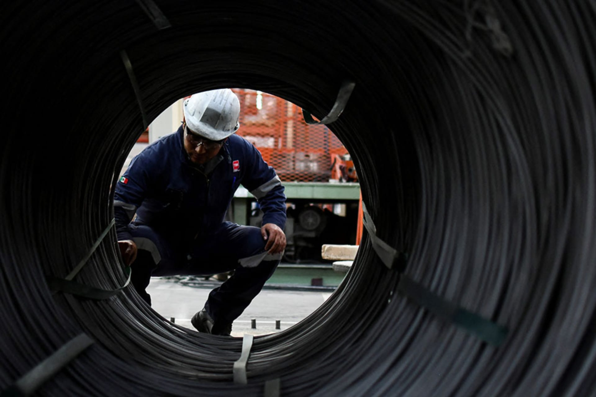 <p>An employee works inside a stainless steel manufacturing plant, in Tlaxcala, Mexico, February 11, 2025.</p>
