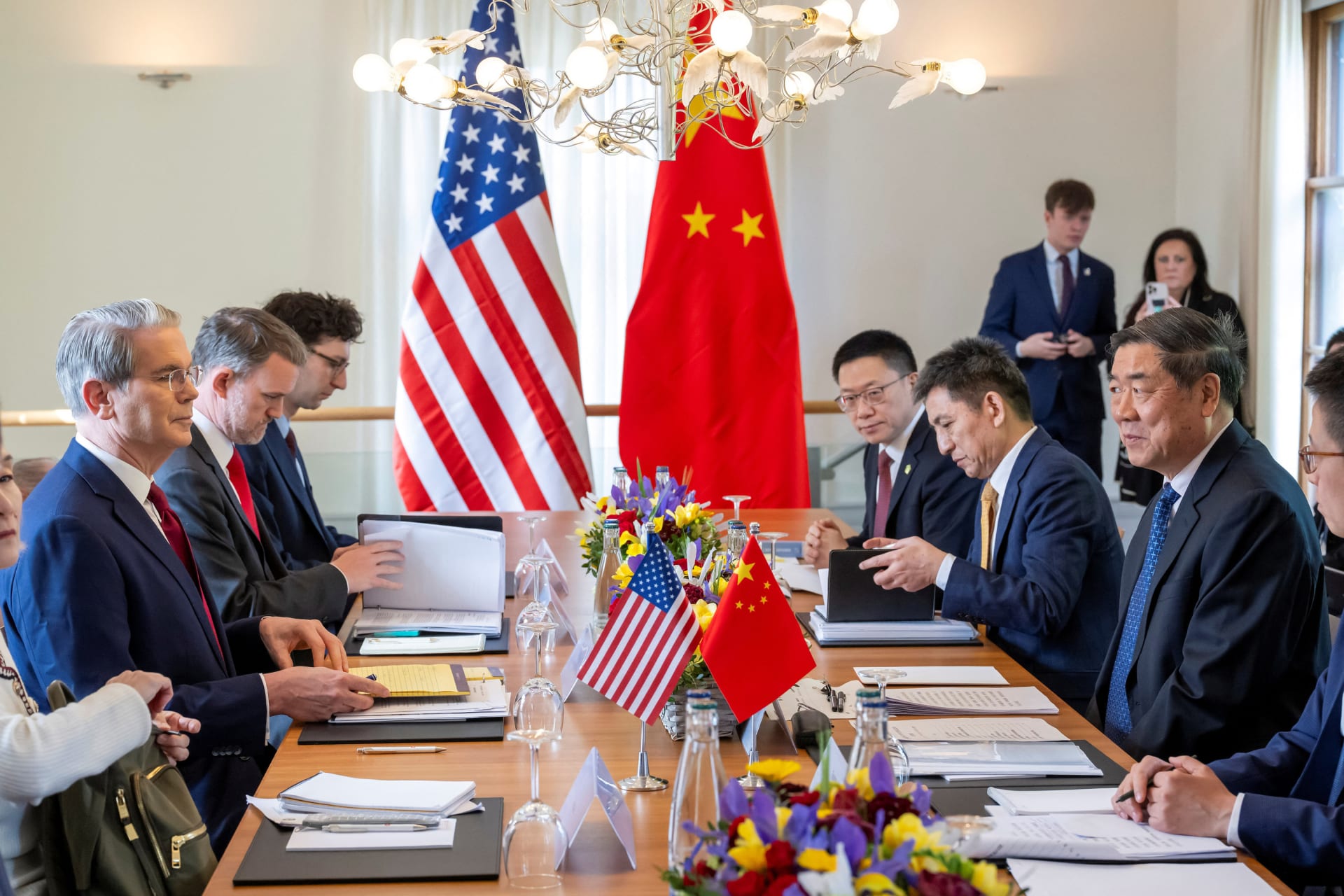 <p>Bilateral meeting between the U.S. and China, in Geneva</p>
