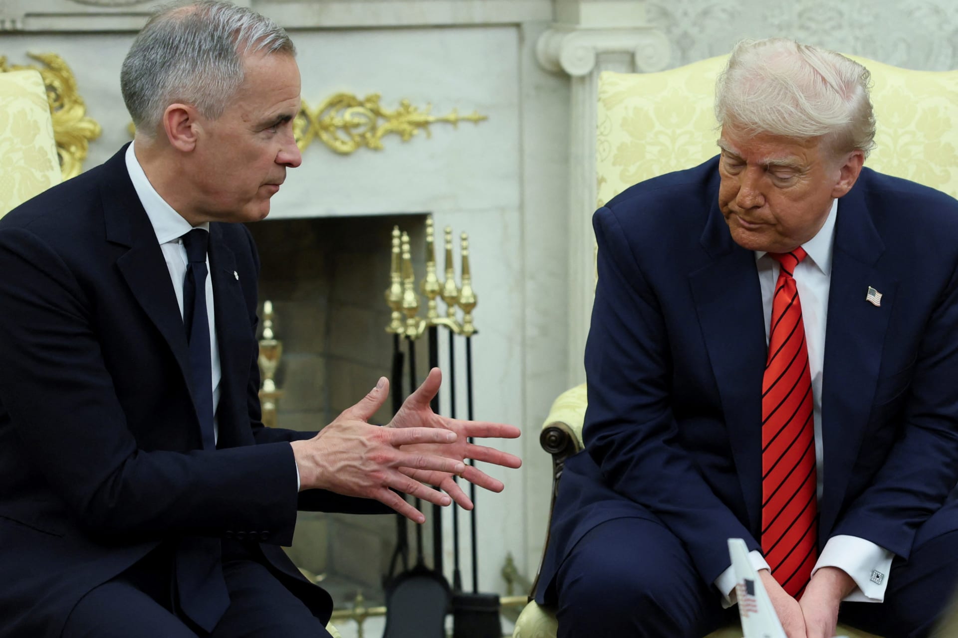 <p>U.S. President Donald Trump and Canadian Prime Minister Mark Carney meet in the Oval Office at the White House in Washington, D.C., U.S., May 6, 2025.</p>
