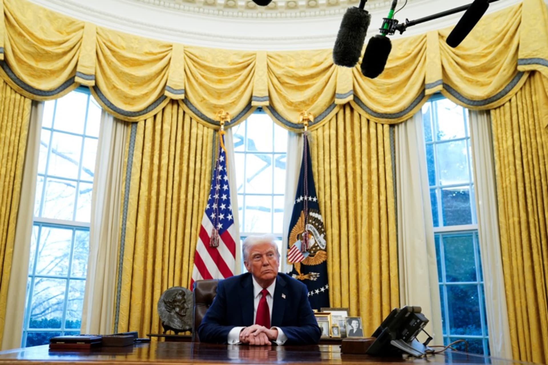 <p>U.S. President Donald Trump in the Oval Office on January 30, 2025. </p>
