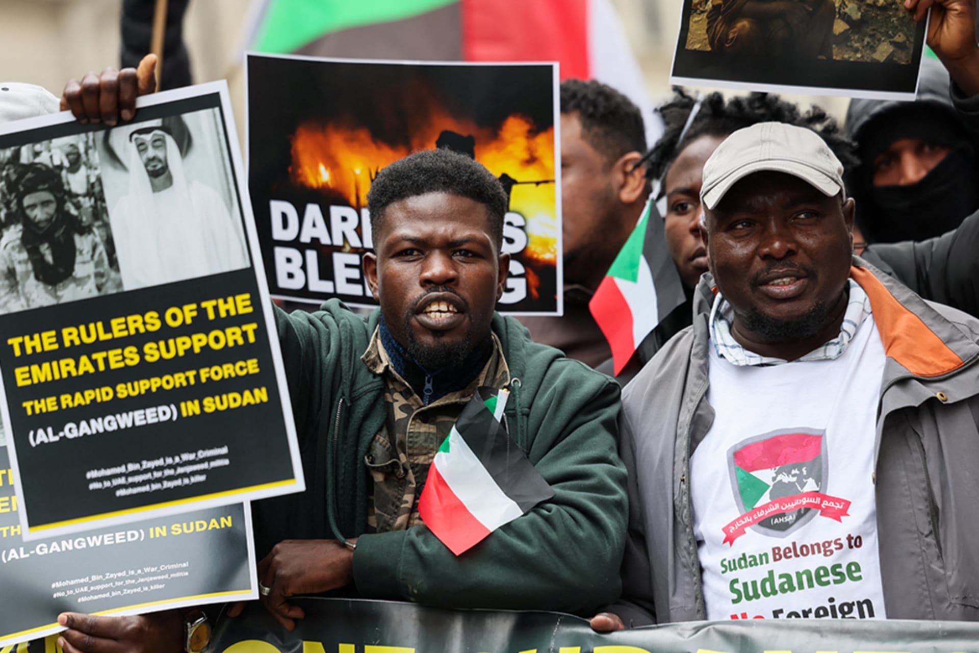 <p>People gather to protest against the conflict in Sudan, on the day of the two-year anniversary of the conflict, as the London Sudan conference takes place, in London, Britain April 15, 2025.</p>
