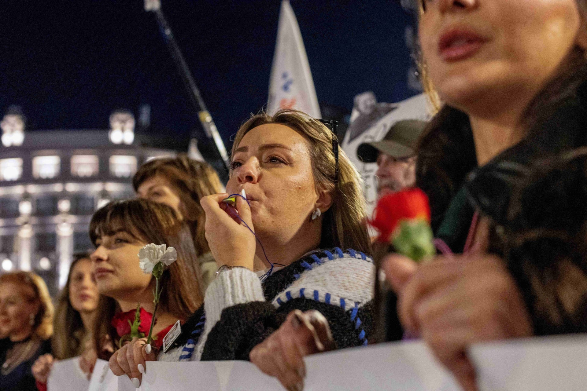 <p>People gather during a joint protest of students and workers on International Women’s Day in Belgrade, Serbia March 8, 2025.</p>
