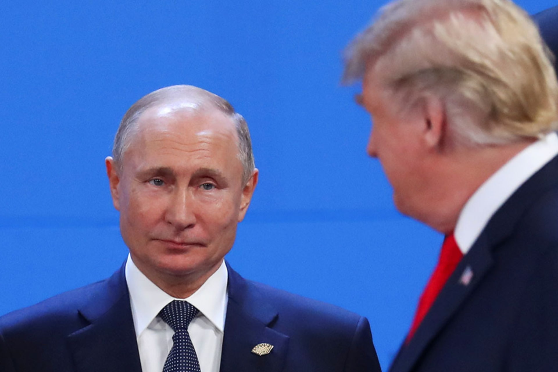 <p>Russian President Vladimir Putin and U.S. President Donald Trump meet during the G20 Leaders’ Summit in Buenos Aires, Argentina, in 2018.</p>
