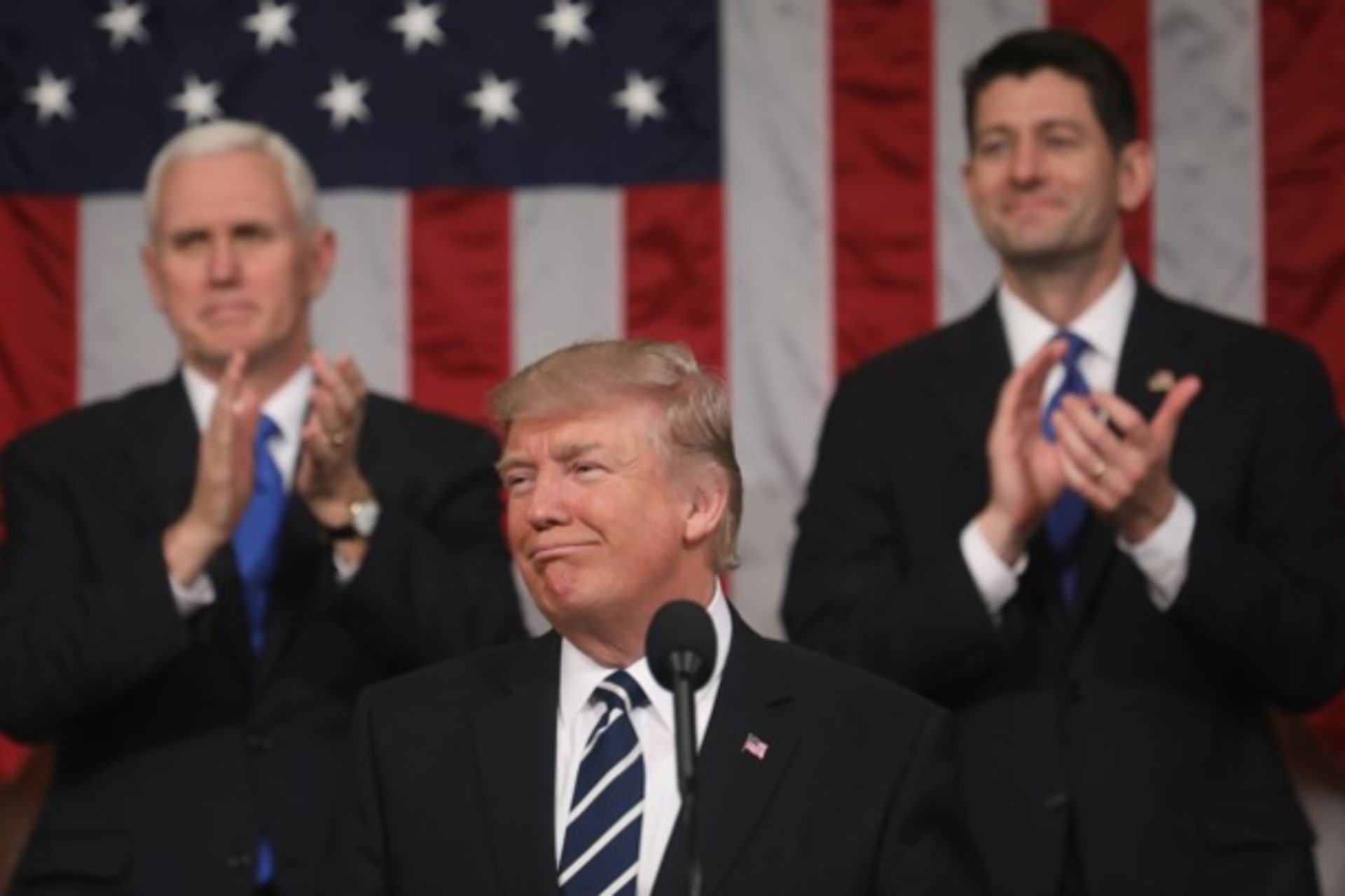 <p>President Donald Trump addresses a joint session of Congress on February 28, 2017.</p>
