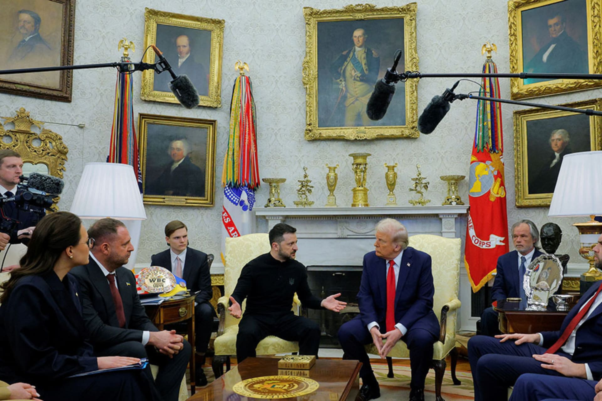 <p>U.S. President Donald Trump meets with Ukrainian President Volodymyr Zelenskyy at the White House, February 28, 2025.</p>
