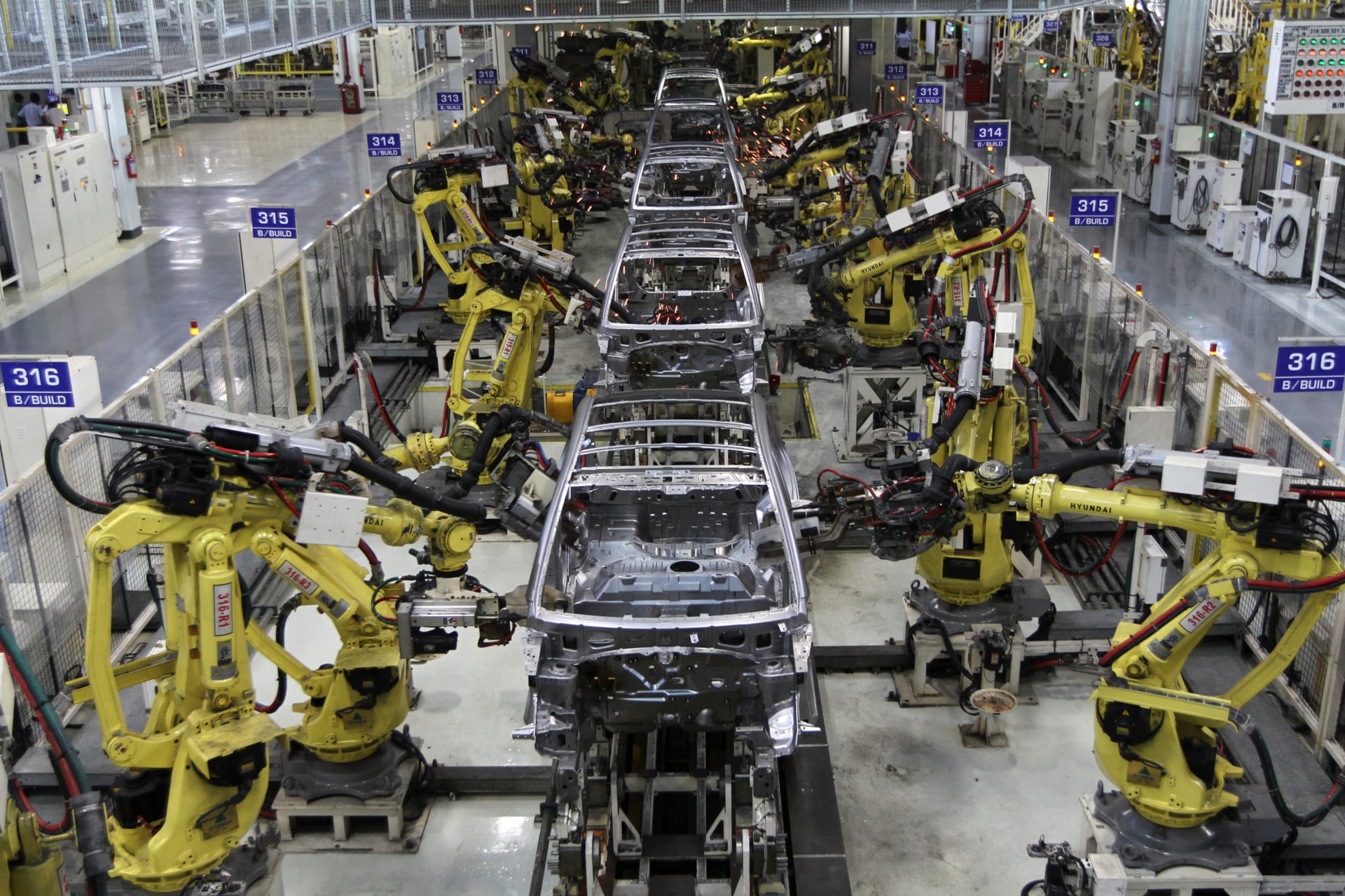 <p>Hyundai i10 cars are assembled at a plant of Hyundai Motor India Ltd in Sriperumbudur Taluk in the Kancheepuram district of the southern Indian state of Tamil Nadu.</p>
